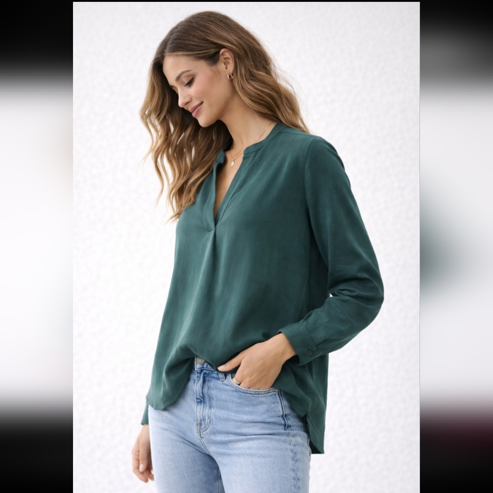 Madewell Sandwashed Popover Top, Women's Size Medium